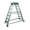 Metallic Ladder 6FT Aircraft Maintenance AeroLadder w/ Wheels, Tool Tray, Aggressive Tread, Cast Feet. AL-6-C